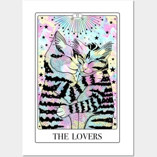 The Lovers Tarot Card with Pastel Marble Posters and Art